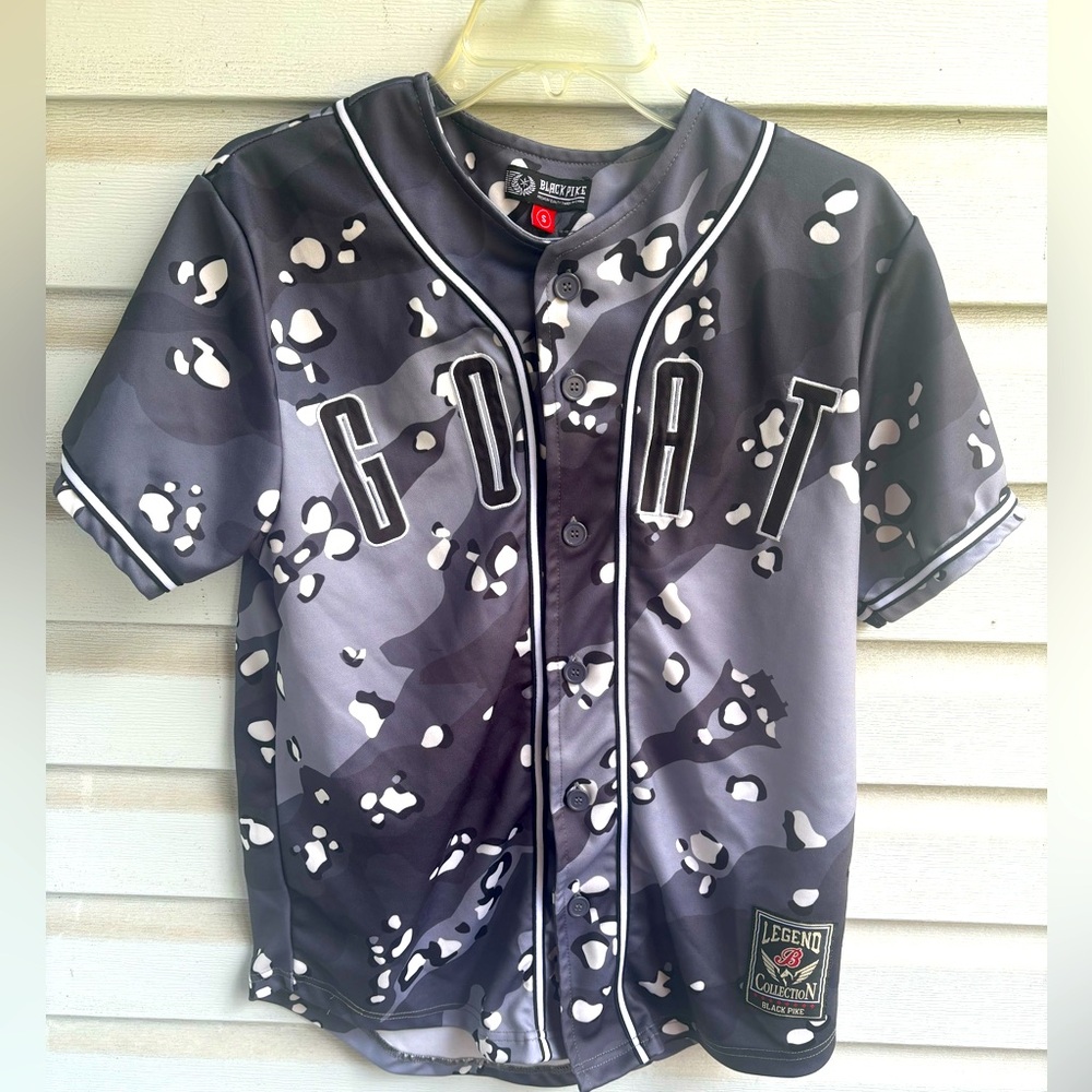 Black Pike goat baseball jersey size S black/gray
